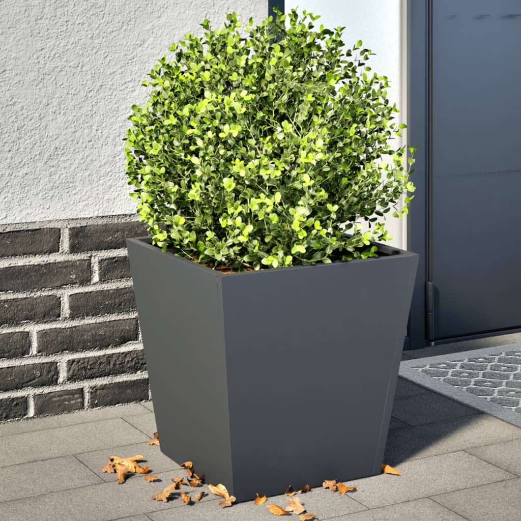 Vidaxl Planters 2 ST 40x40x40 cm Anthracite en acier -colore
