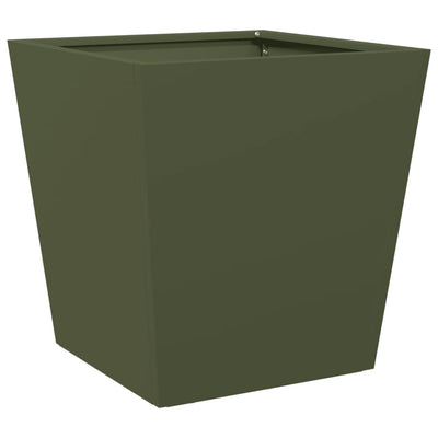 Boîte de planification Vidaxl 40x40x40 cm en acier vert olive