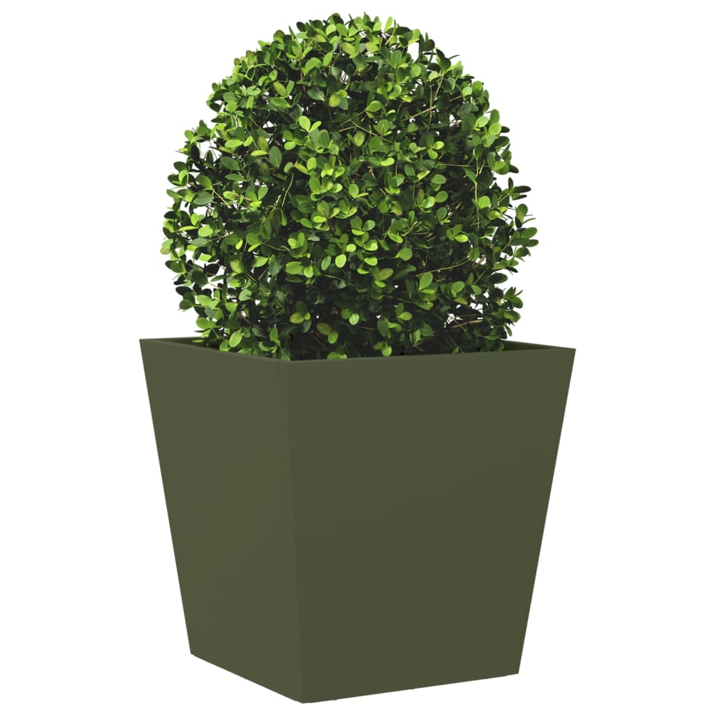 Boîte de planification Vidaxl 40x40x40 cm en acier vert olive