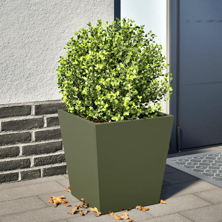 Boîte de planification Vidaxl 40x40x40 cm en acier vert olive