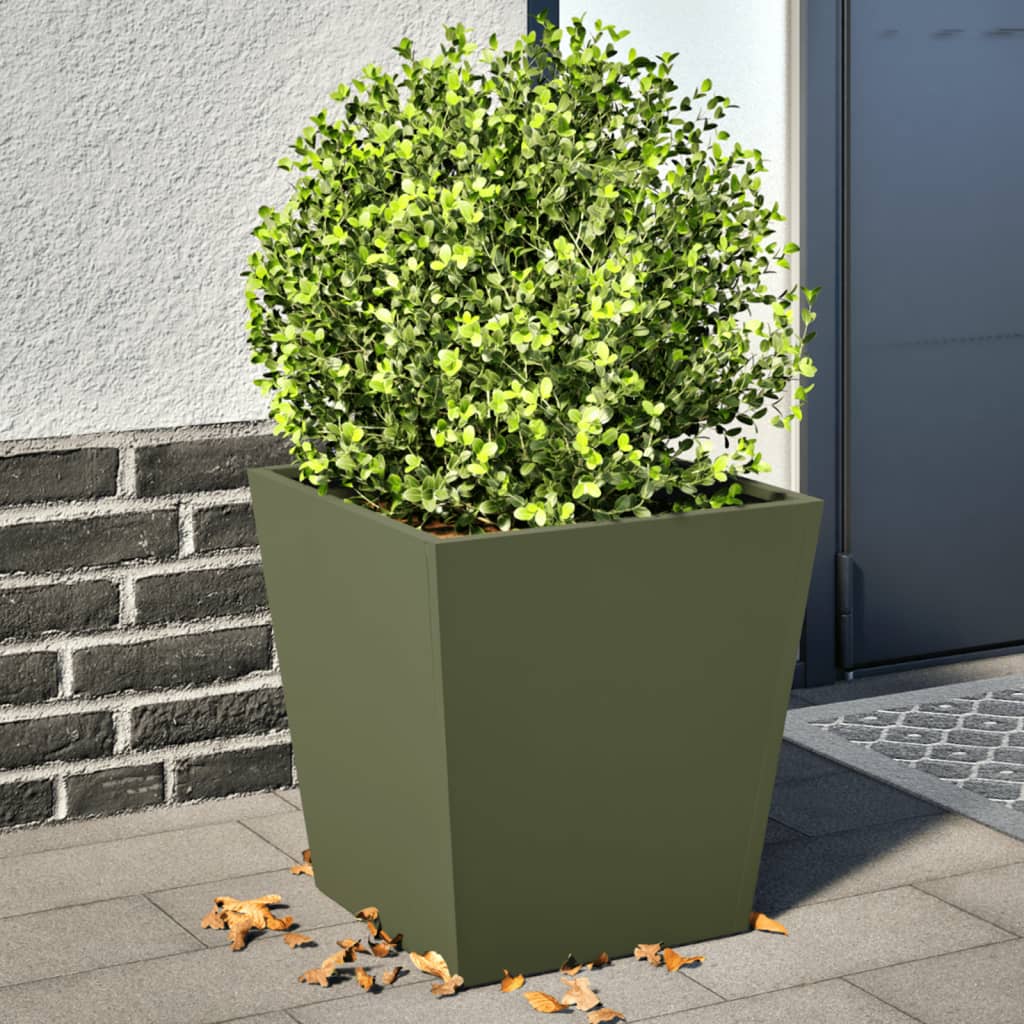 Vidaxl Planters 2 ST 40x40x40 cm en acier vert olive