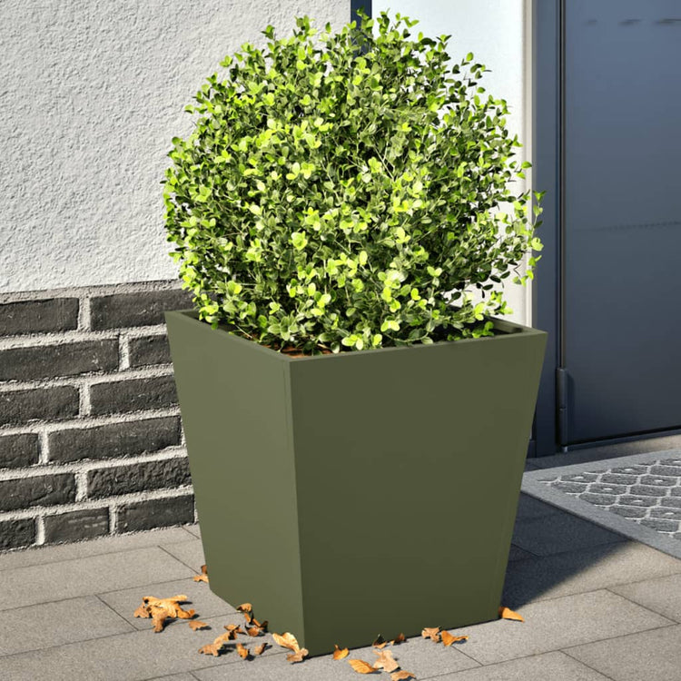 Vidaxl Planters 2 ST 40x40x40 cm en acier vert olive