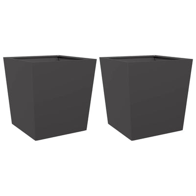 Jardinières vidaxl 2 ST 50x50x50 cm en acier noir