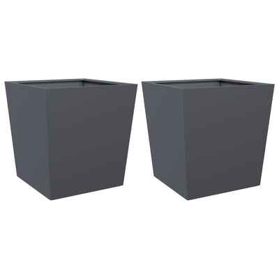 Vidaxl Planters 2 ST 50x50x50 cm Anthracite en acier -colore