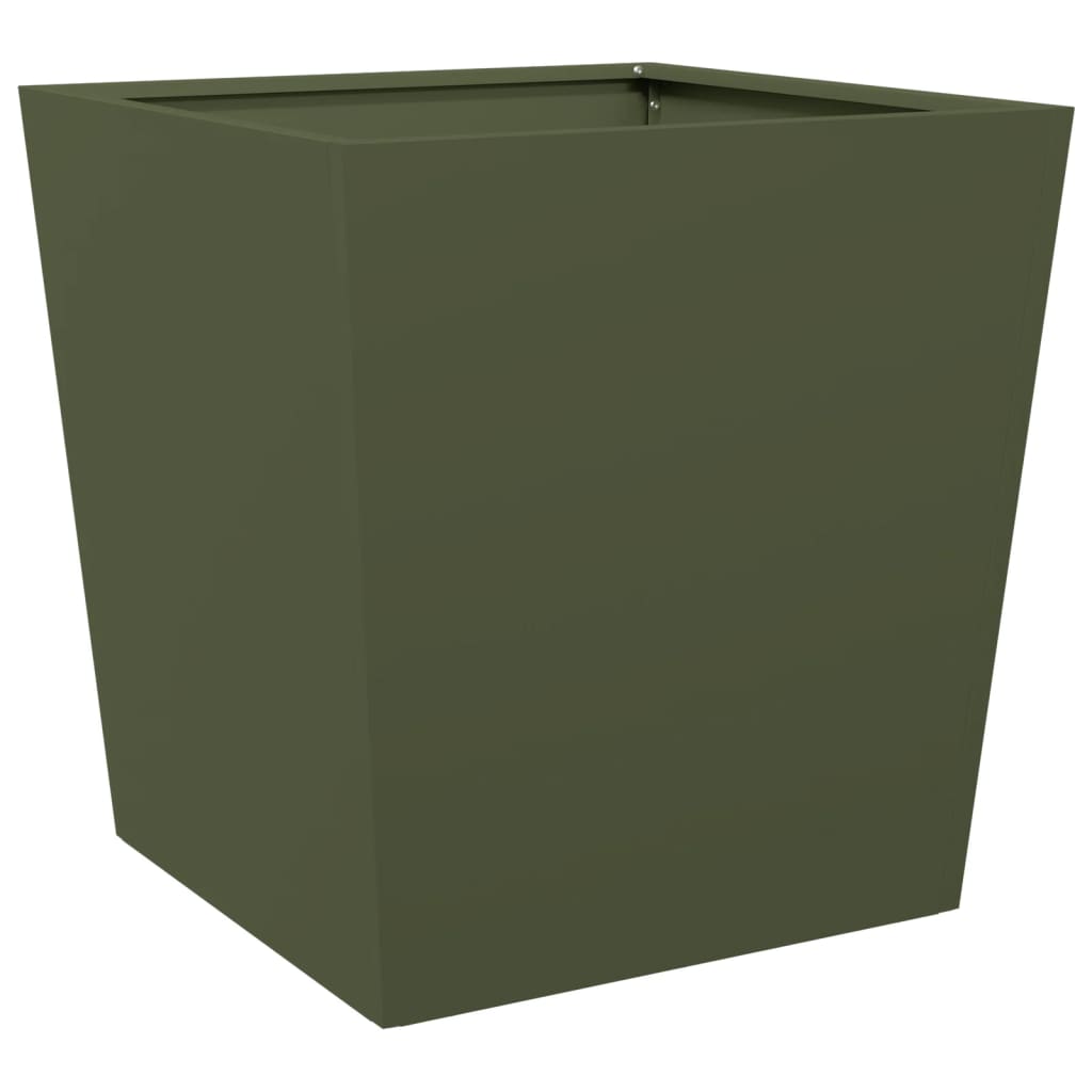 Boîte de planification Vidaxl 50x50x50 cm Green d'olive en acier