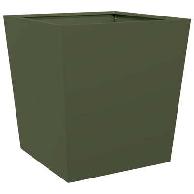 Boîte de planification Vidaxl 50x50x50 cm Green d'olive en acier