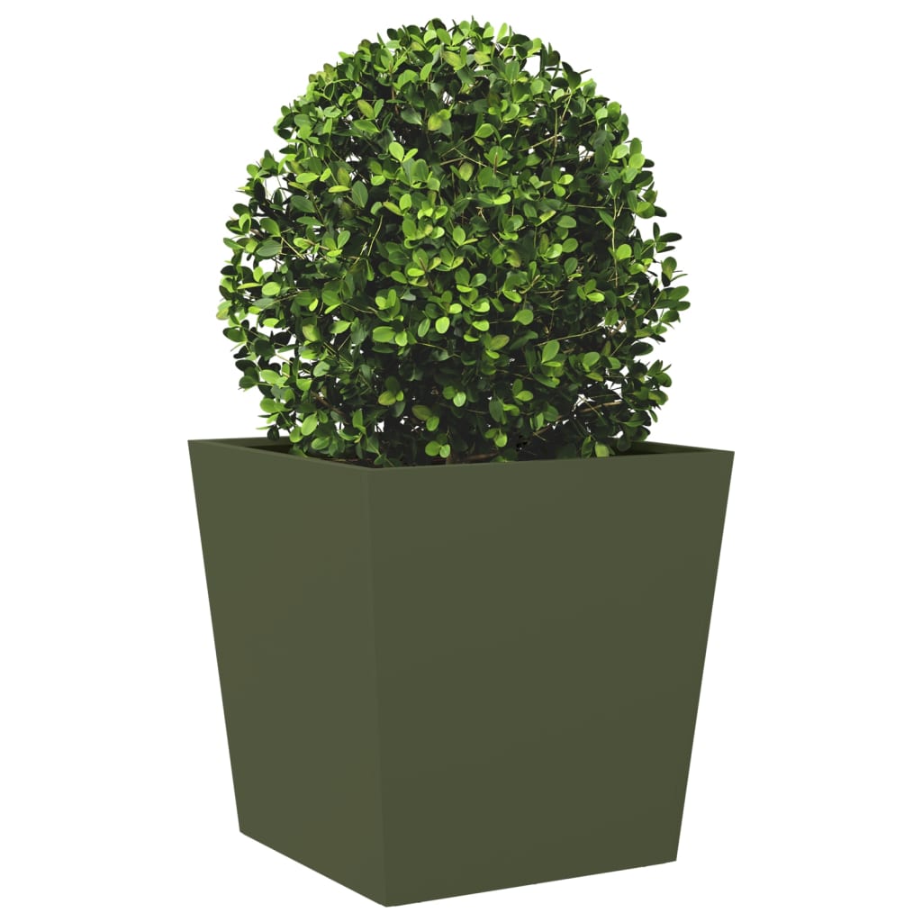 Boîte de planification Vidaxl 50x50x50 cm Green d'olive en acier