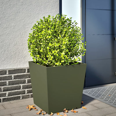 Boîte de planification Vidaxl 50x50x50 cm Green d'olive en acier