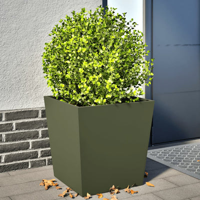 Planteurs Vidaxl 2 ST 50x50x50 cm Green d'olive en acier