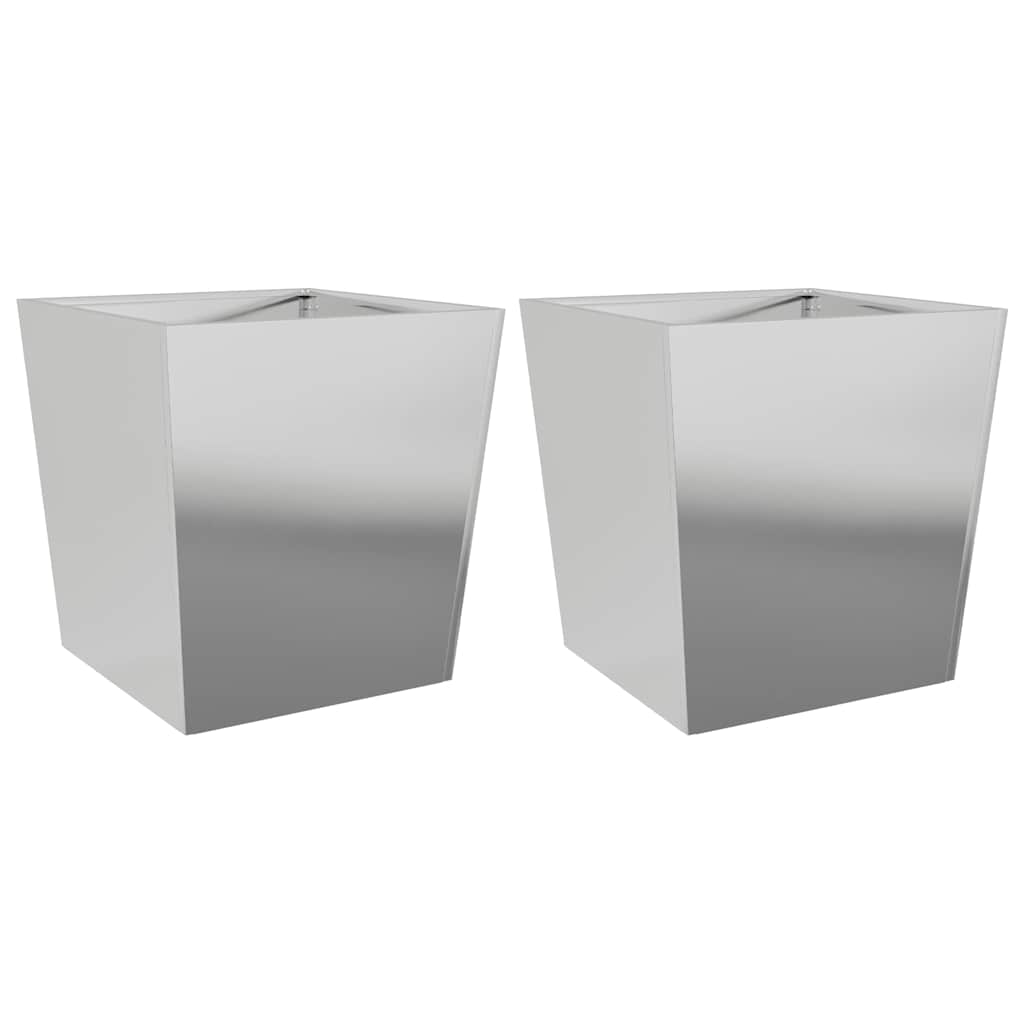 Jardiers Vidaxl 2 ST 50x50x50 cm en acier galvanisé