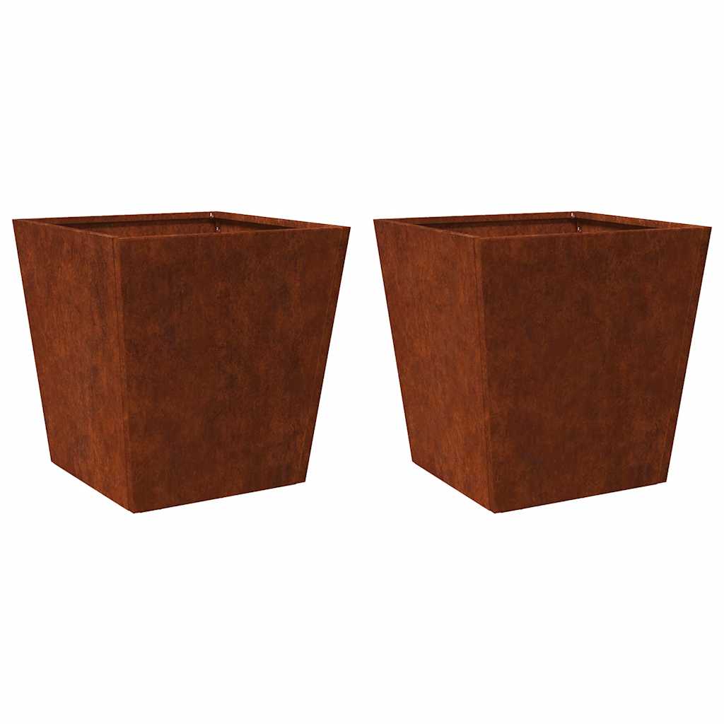 Jardiers Vidaxl 2 ST 50x50x50 cm en acier météorologique