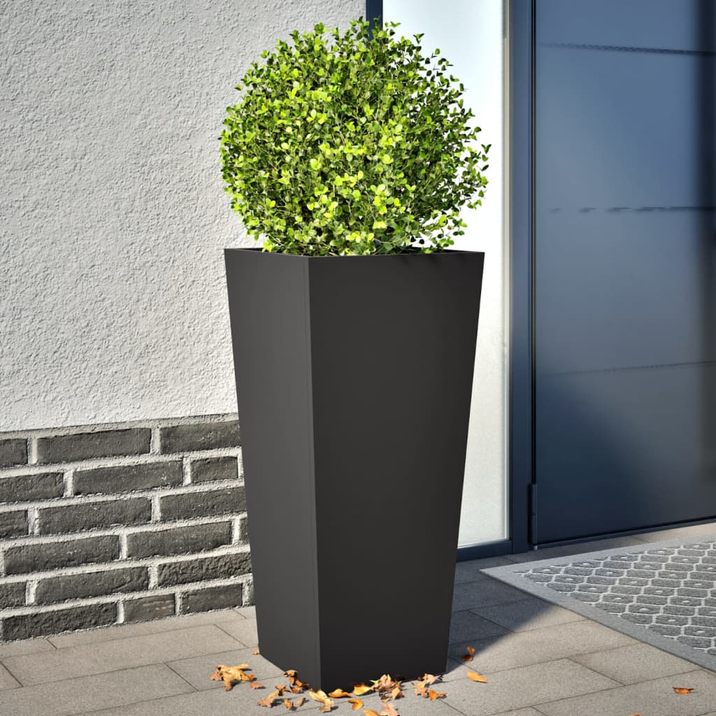 Jardinières vidaxl 2 ST 35x35x75 cm en acier noir