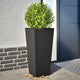 Jardinières vidaxl 2 ST 35x35x75 cm en acier noir