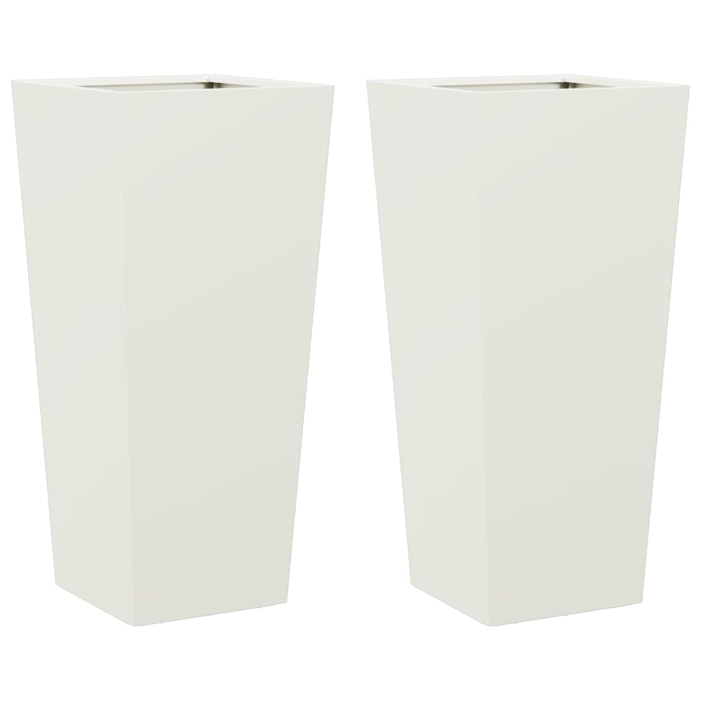 Jardinières vidaxl 2 st 35x35x75 cm en acier blanc