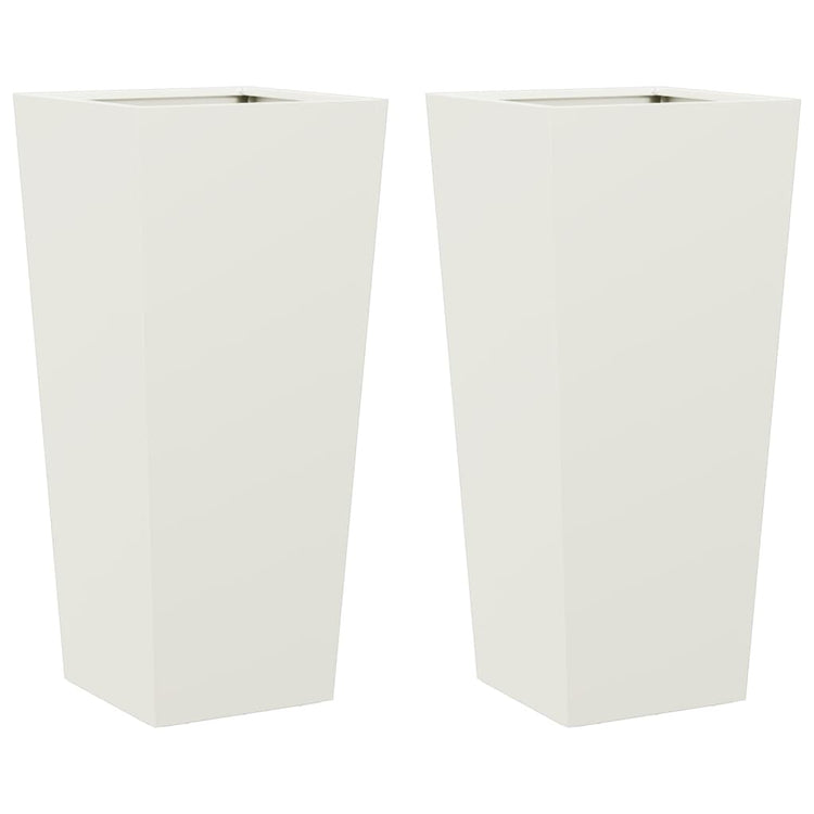 Jardinières vidaxl 2 st 35x35x75 cm en acier blanc
