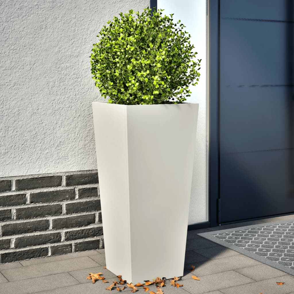 Jardinières vidaxl 2 st 35x35x75 cm en acier blanc