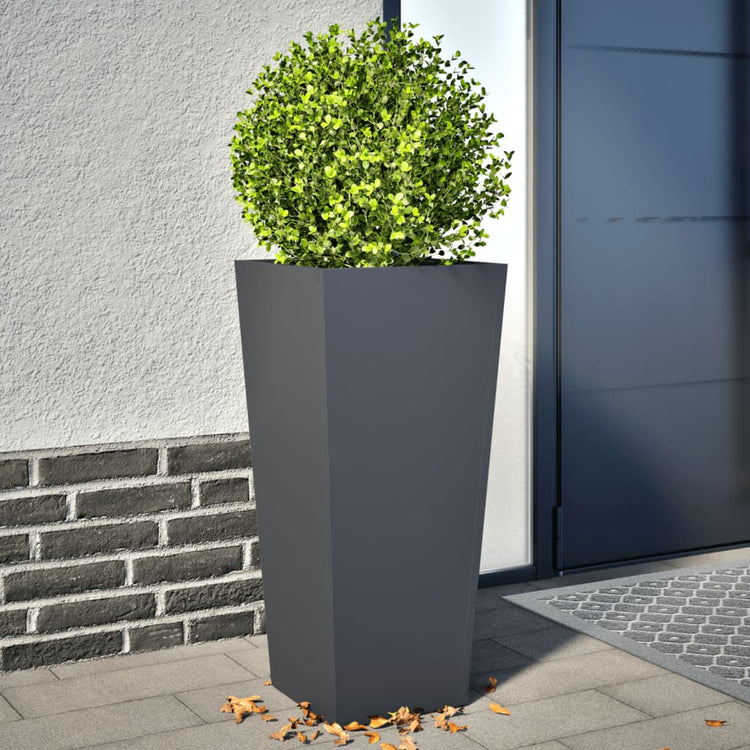 Vidaxl Planters 2 ST 35x35x75 cm Anthracite en acier -colore