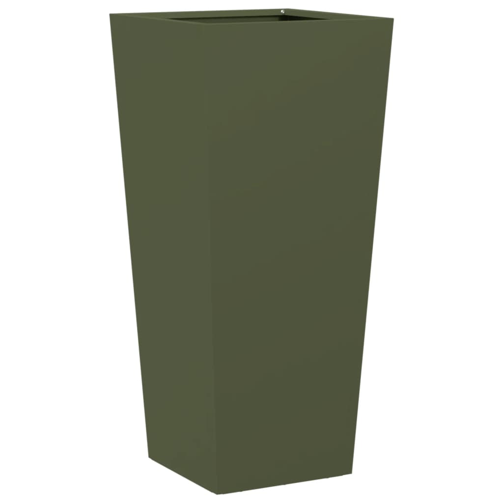 Vidaxl Planter 35x35x75 cm en acier vert olive