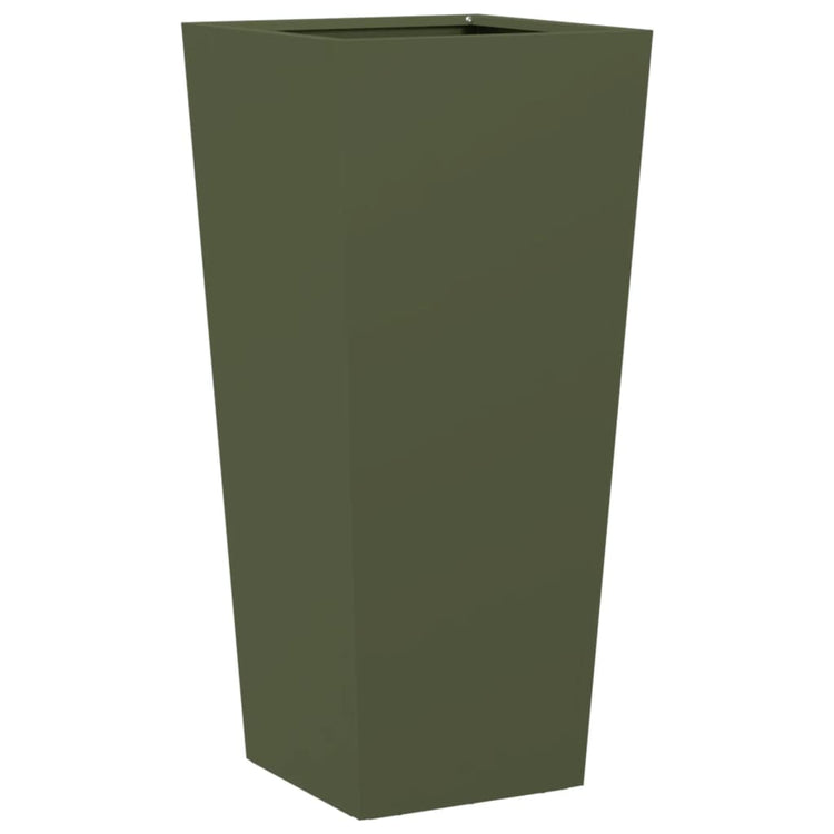 Vidaxl Planter 35x35x75 cm en acier vert olive