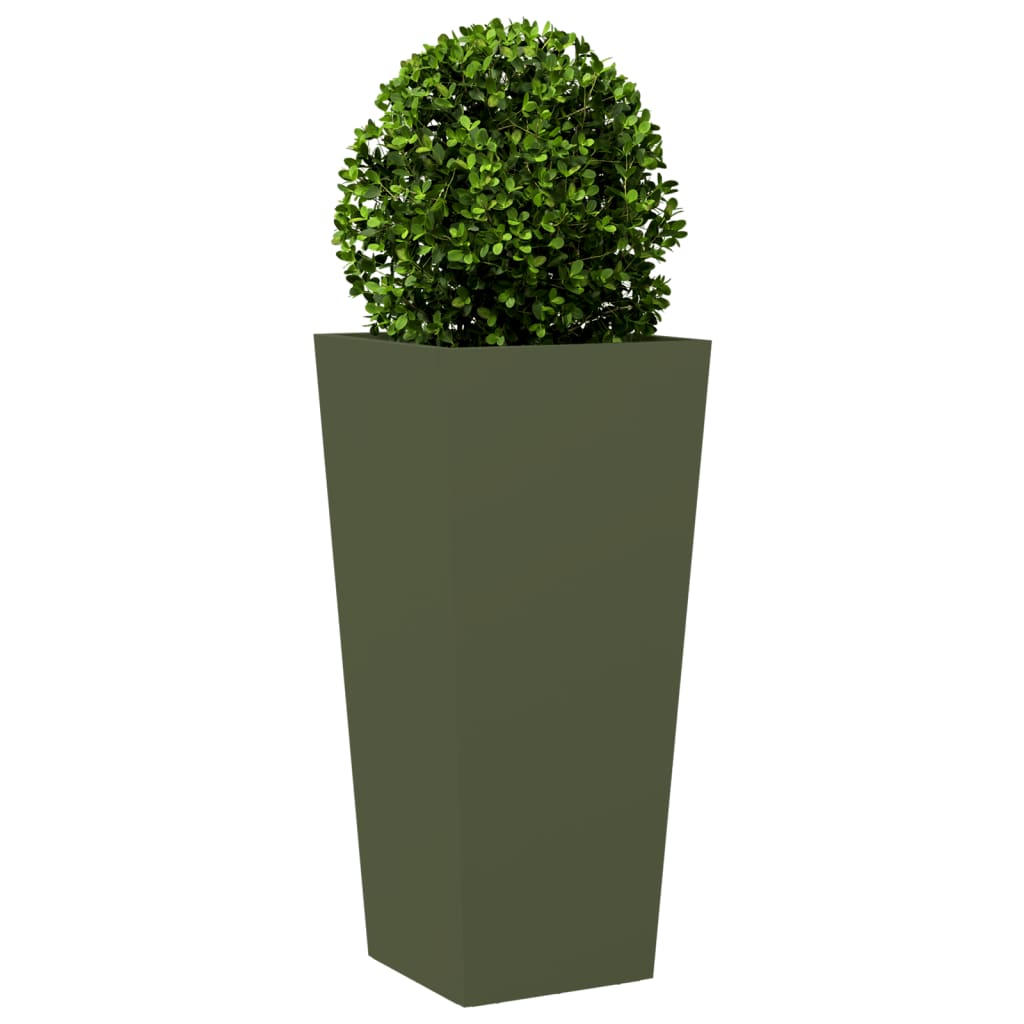 Vidaxl Planter 35x35x75 cm en acier vert olive