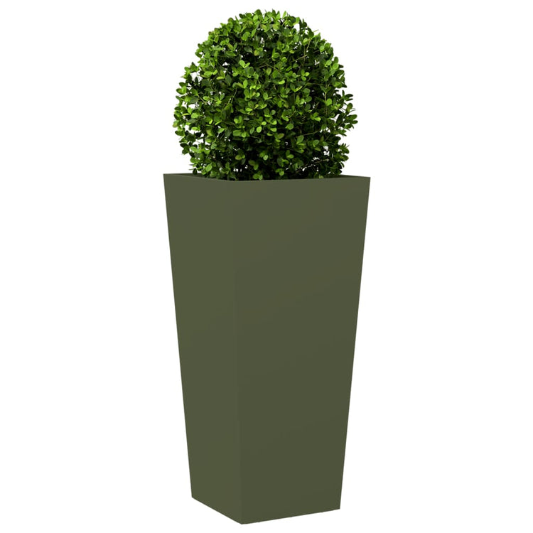 Vidaxl Planter 35x35x75 cm en acier vert olive