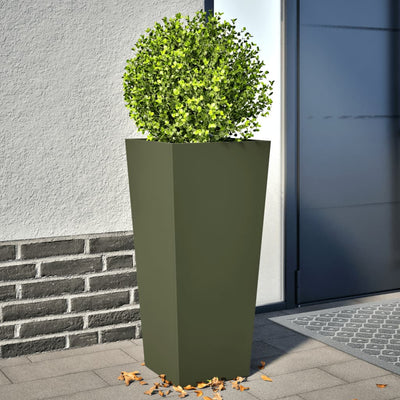 Vidaxl Planters 2 ST 35x35x75 cm en acier vert olive
