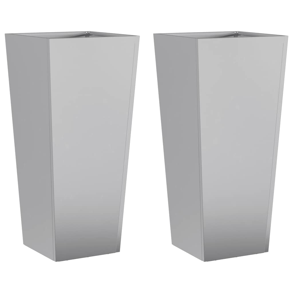 Vidaxl Planters 2 ST 35X35X75 CM ACIER GALVANISÉ