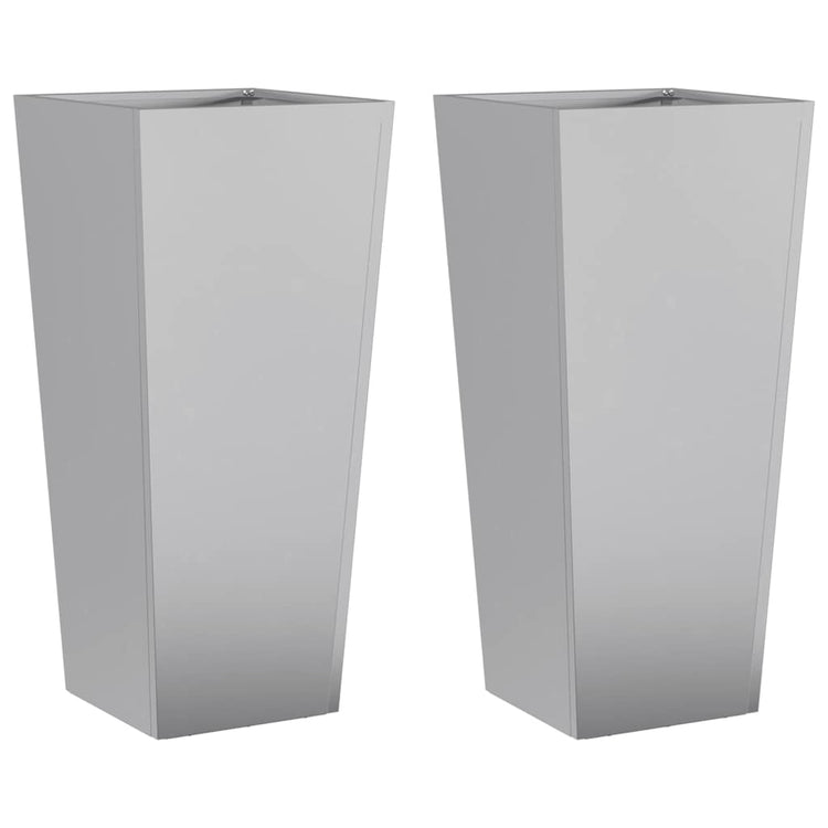 Vidaxl Planters 2 ST 35X35X75 CM ACIER GALVANISÉ