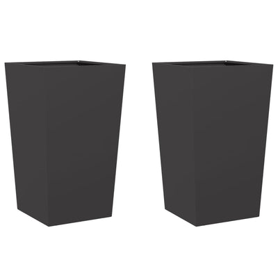 Jardinières vidaxl 2 st 45x45x75 cm en acier noir