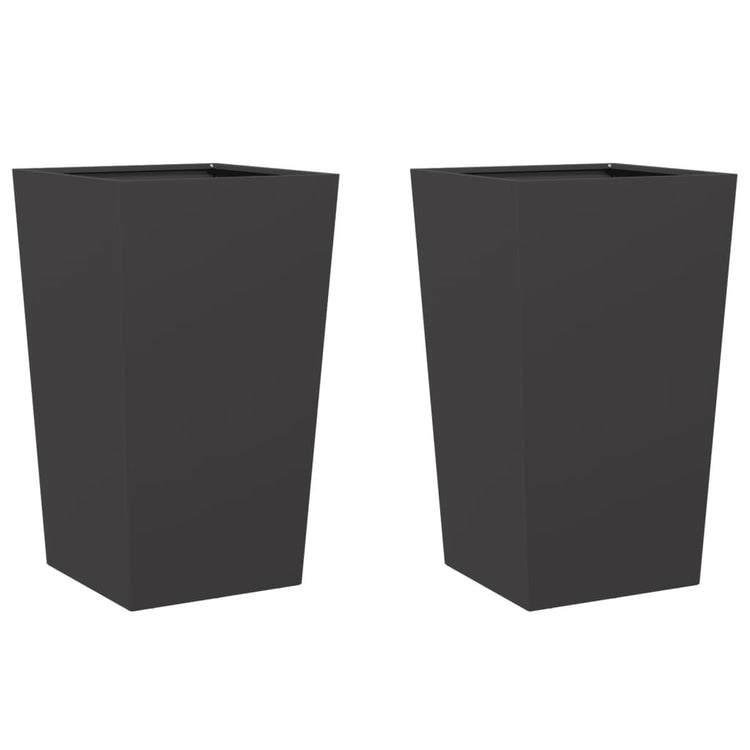 Jardinières vidaxl 2 st 45x45x75 cm en acier noir