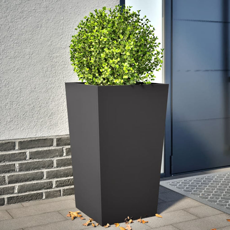Jardinières vidaxl 2 st 45x45x75 cm en acier noir