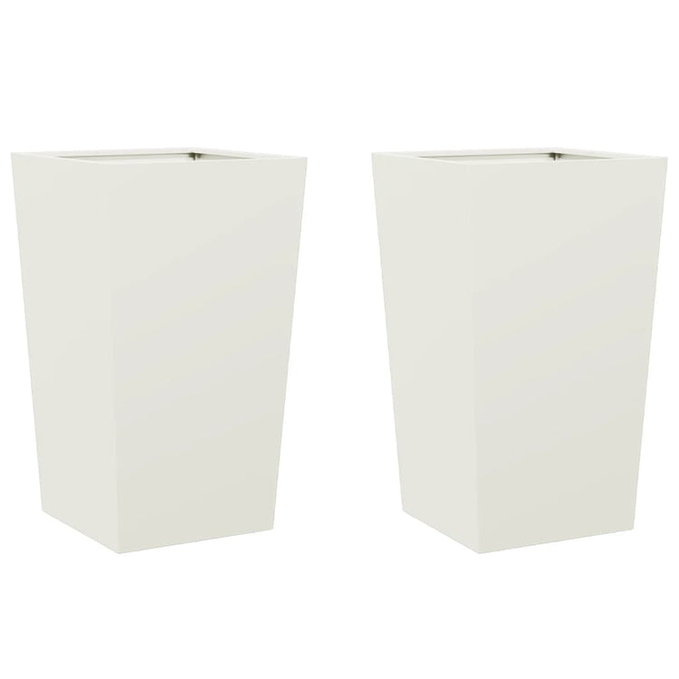 Vidaxl Planters 2 St 45x45x75 cm en acier blanc