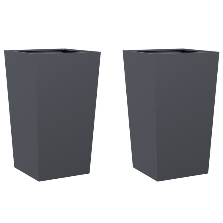 Vidaxl Planters 2 ST 45X45X75 cm Anthracite en acier -colore