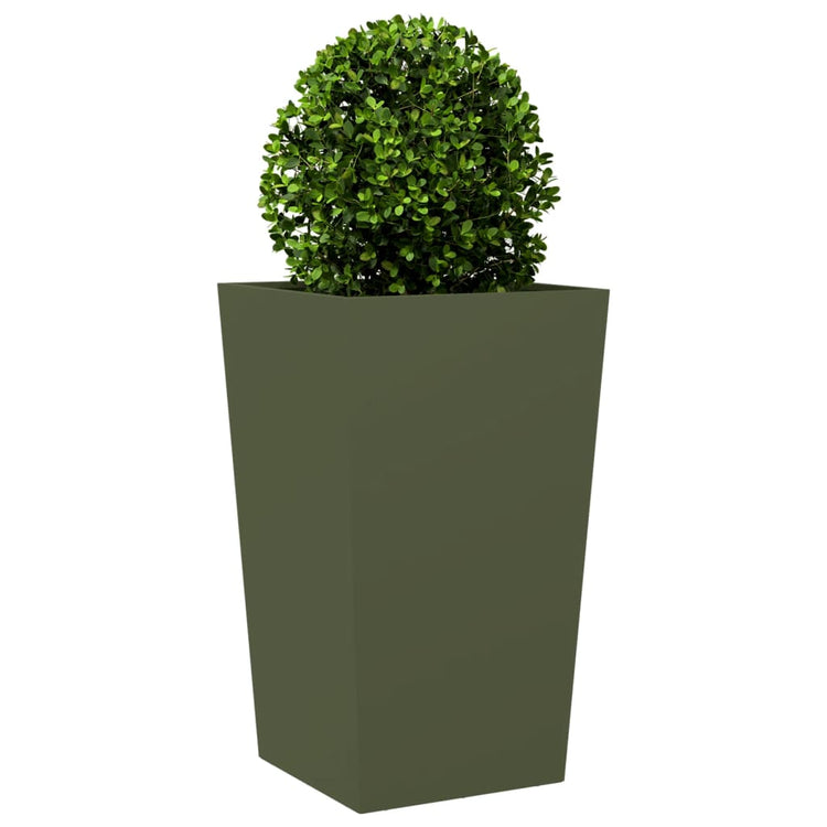 Boîte de planification Vidaxl 45x45x75 cm en acier vert olive