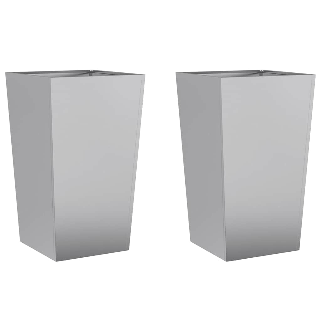 Vidaxl Planters 2 ST 45X45X75 CM ACIER GALVANISÉ