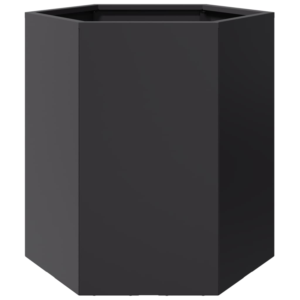 Vidaxl plannet hexagon 46x40x45 cm en acier noir