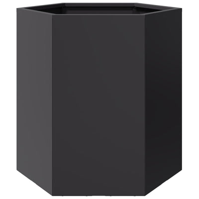 Vidaxl plannet hexagon 46x40x45 cm en acier noir
