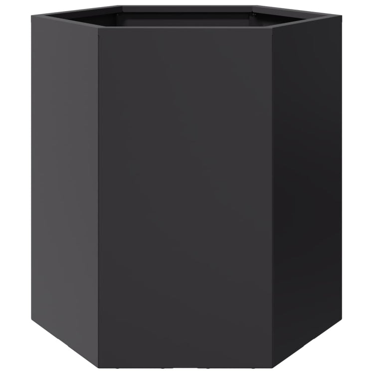 Vidaxl plannet hexagon 46x40x45 cm en acier noir