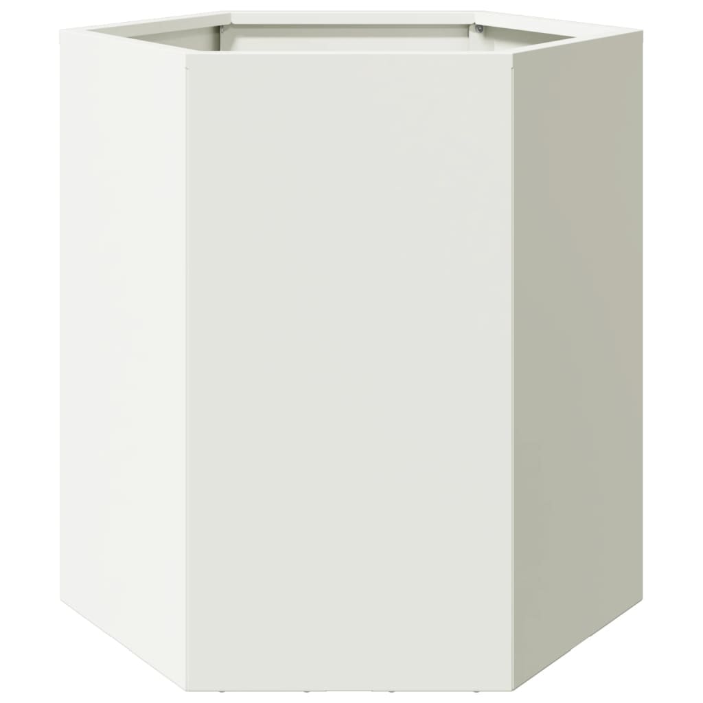 Vidaxl plannet hexagon 46x40x45 cm en acier blanc