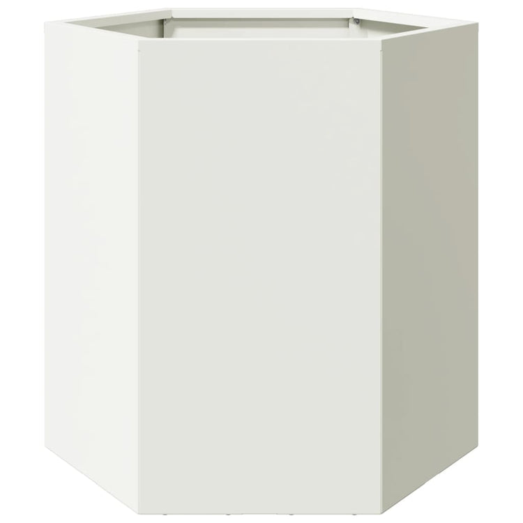 Vidaxl plannet hexagon 46x40x45 cm en acier blanc