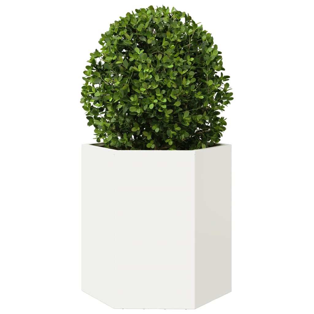 Vidaxl plannet hexagon 46x40x45 cm en acier blanc
