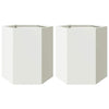 Vidaxl Planters 2 St Hexagon 46x40x45 cm en acier blanc