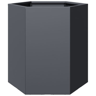Vidaxl plannet hexagon 46x40x45 cm anthracite en acier -colore