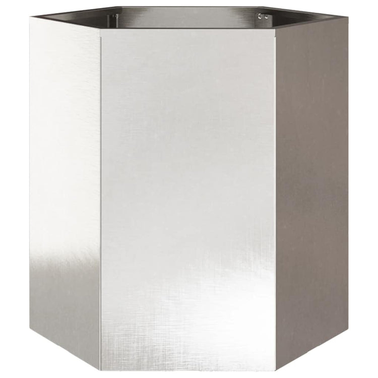 Vidaxl plannet hexagon 46x40x45 cm en acier inoxydable