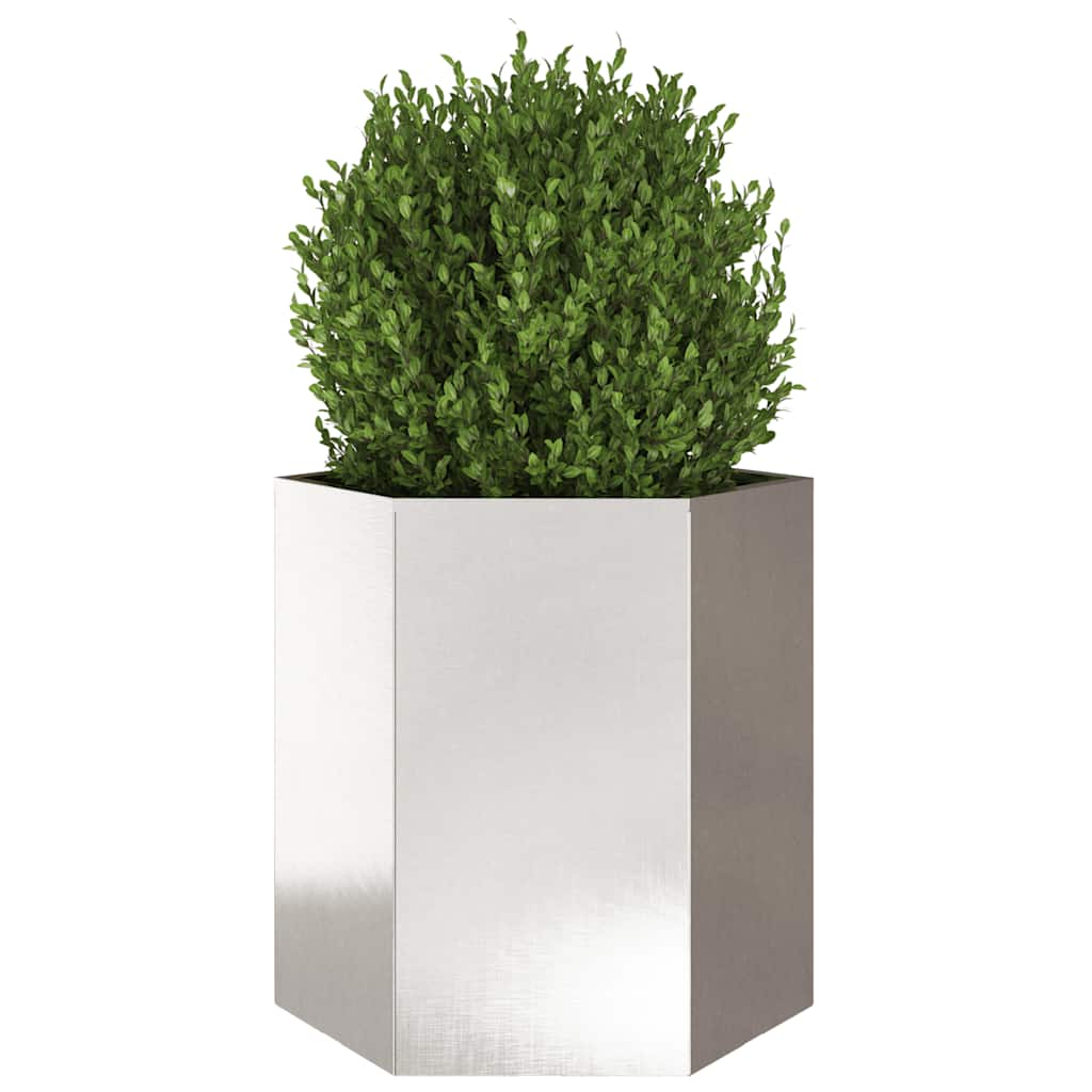 Vidaxl plannet hexagon 46x40x45 cm en acier inoxydable
