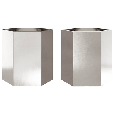 Vidaxl Planters 2 St Hexagon 46x40x45 cm en acier inoxydable