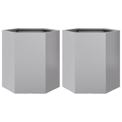 Vidaxl Planters 2 St Hexagon 46x40x45 cm en acier galvanisé