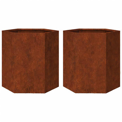 Vidaxl Planters 2 St Hexagon 46x40x45 cm