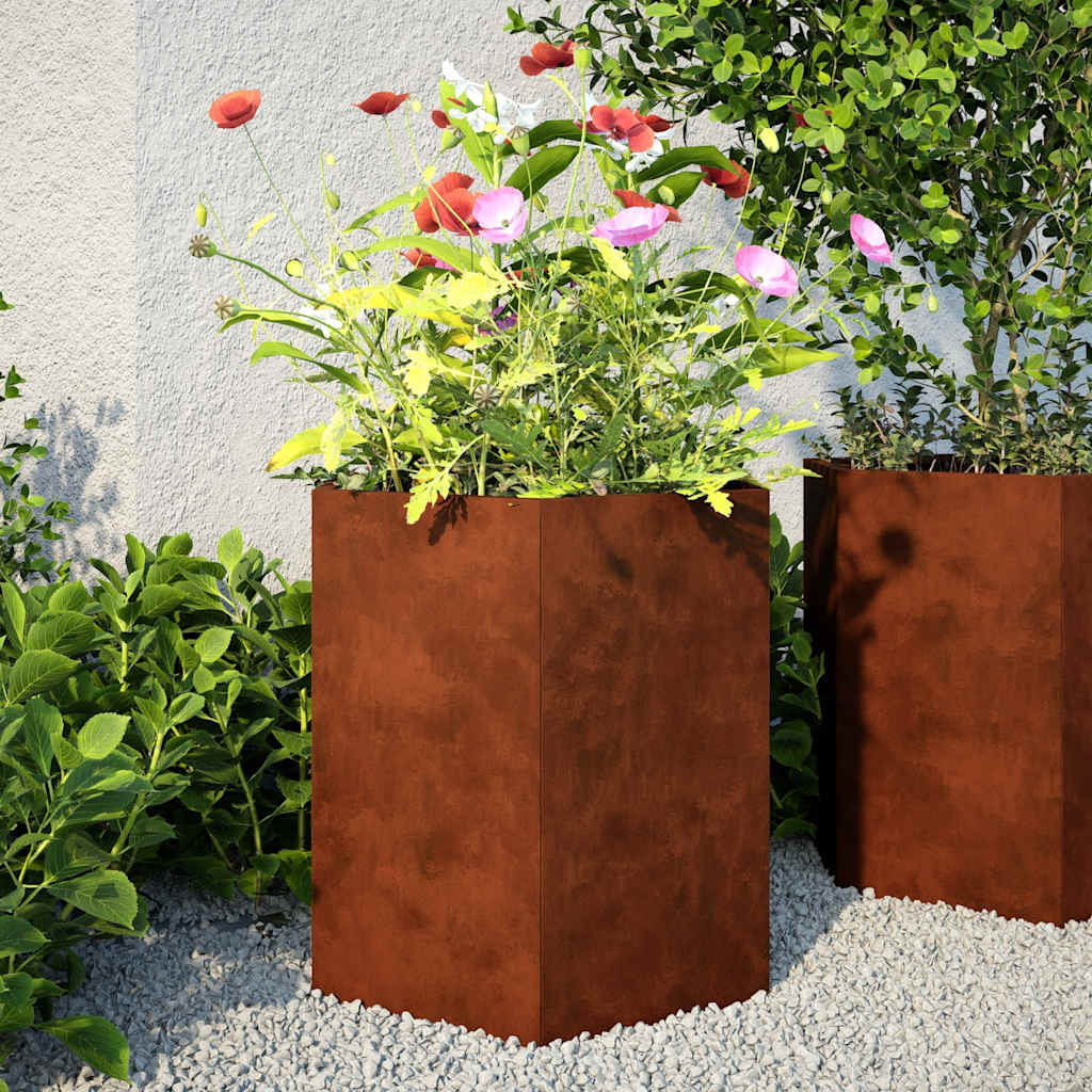 Vidaxl Planters 2 St Hexagon 46x40x45 cm