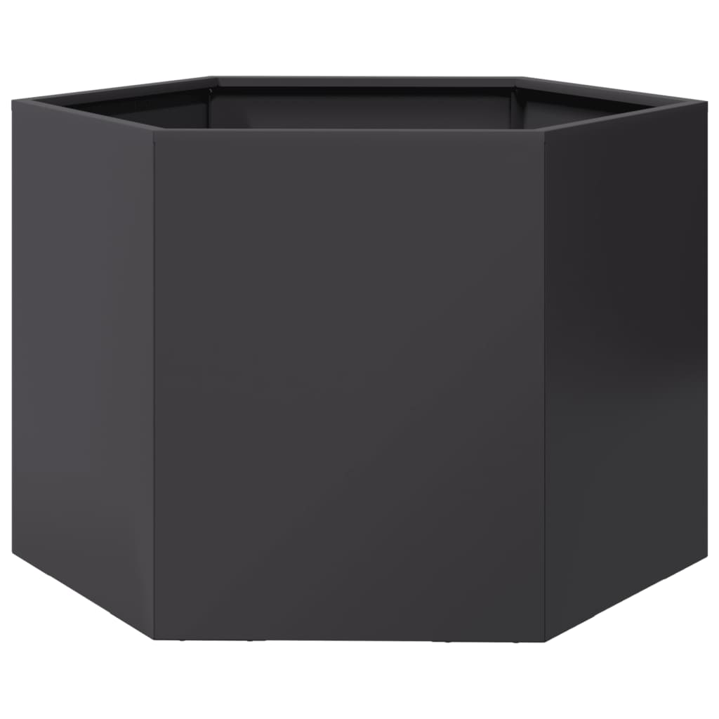 Vidaxl Planter Benket Hexagon 69x60x45 cm en acier noir
